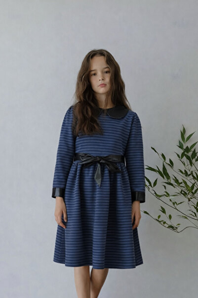 FESSHERA KİDS Κοριτσίστικο φόρεμα με λεπτομέρειες από συνθετικό δέρμα, γιακά ...