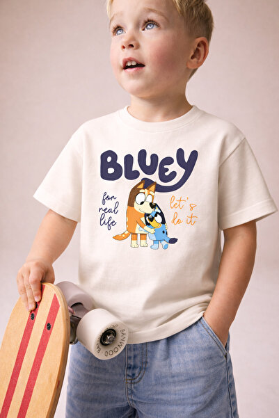 Little Aden Bluey Printed Regular Cotton T-Shirt