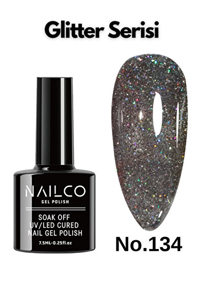 Naıl Co Uv Led Kalıcı Oje 7.5 ml Glitter Seri Nailco 134