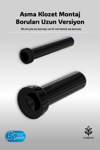 İZ YAPI Gömme Rezervuar Kada Seti Ø90x350 mm + Ø45x310 mm | Asma Klozet Bağla...