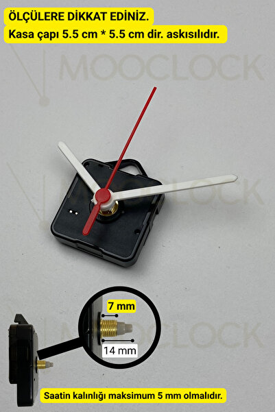 MOOCLOCK Saat Mekanizması, Akar Sessiz Duvar Saati Mekanizması, 14 Mm şaft, A...
