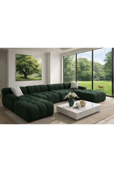 NAYAR HOME DESİGN MOON 6 MODÜL KÖŞE KOLTUK TAKIMI BUKLE KUMAŞ