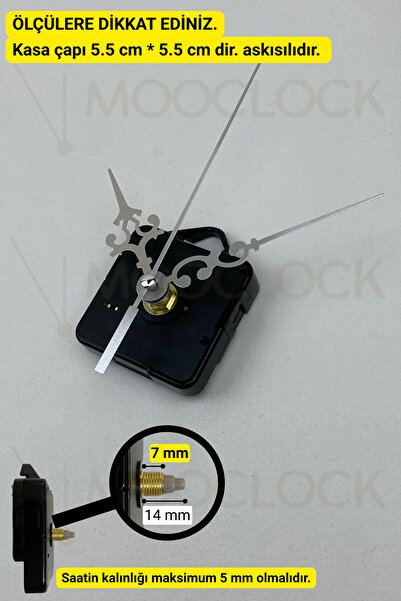 MOOCLOCK Saat Mekanizması, Akar SESSİZ Duvar Saati Mekanizma, 14 Mm şaft, Akr...