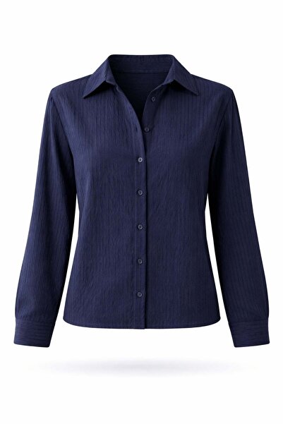 5in1Canpolat Μπλουζάκι με ρίγες σε σκούρο μπλε 4340