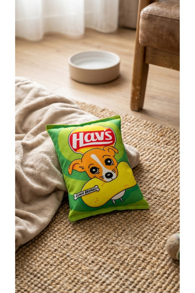 Havhav Hav’s Yeşil Peluş Cips Köpek Oyuncağı Hışırtılı Sesli Yumuşak Köpek Oyun Arkadaşı