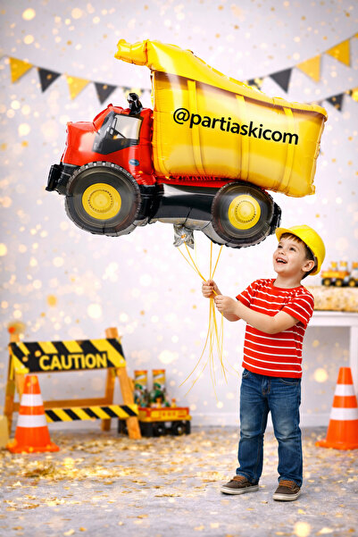 PARTİ AŞKI Kamyon Folyo Balon 82*69 Cm Büyük Boy & Iş Makineleri Inşaat Konse...