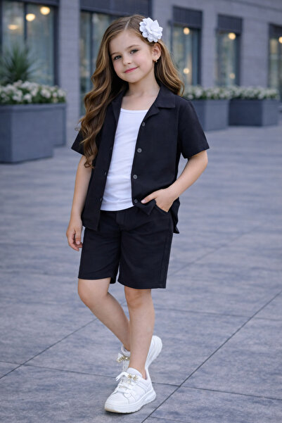 KOKOŞ BEBEK Άνετο κοστούμι κοριτσιού με λινό σορτς