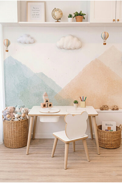 POFİTTO Montessori Çocuk Masası-oyun Masası-aktivite Masası-etkinlik Masası T...