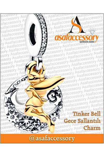 asaf tinkerbell gece charm / gümüş kaplama