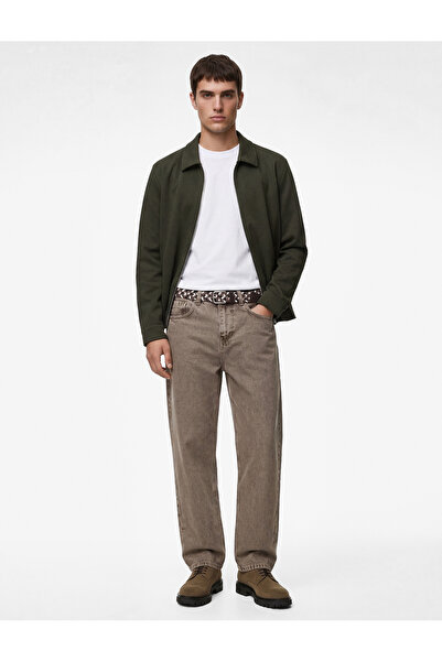 Koton Regular Fit Uzun Kollu Cepli Gömlek Yaka Fermuarlı Mevsimlik Ceket