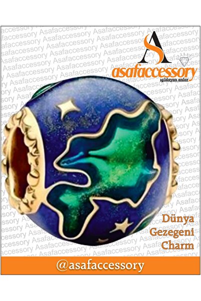 asaf Dünya gezegeni charm | gümüş kaplama