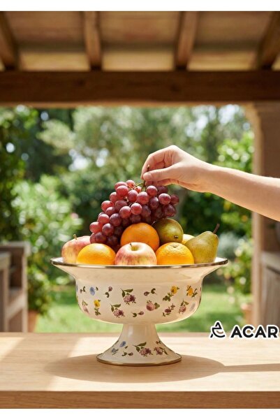 ACAR Petit Fleur Enamel Large Fruit Bowl 28 cm