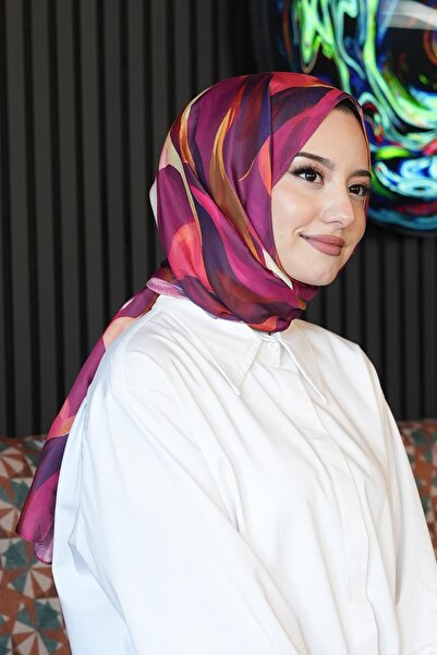 AFVENTE Abstract Leaf Pattern Mustard Soft Cotton Shawl