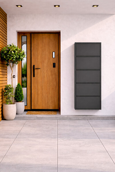 EFFE YAPI DEKOR ANTRASİT 5 KAPAKLI METAL AYAKKABILIK