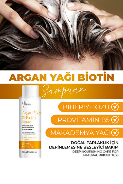 VA COSMETİC شامبو الأرغان بالبيوتين 400 مل