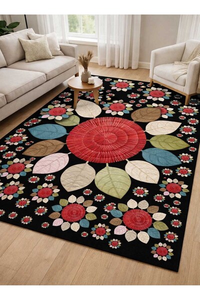 Gökotta Jüt Hasır Kilim Görünümlü Dijital Baskılı Kaymaz Taban Yıkanabilir Mo...