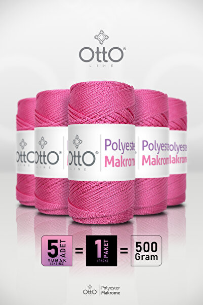 Otto Πολυεστερική Μακραμέ - Φούξια - Πακέτο 5 τεμαχίων - 2mm/100gr/100m - Σου...