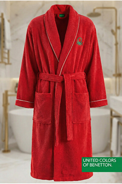 Benetton Home Be-0157-Rd 100% βαμβακερό κόκκινο μπουρνούζι