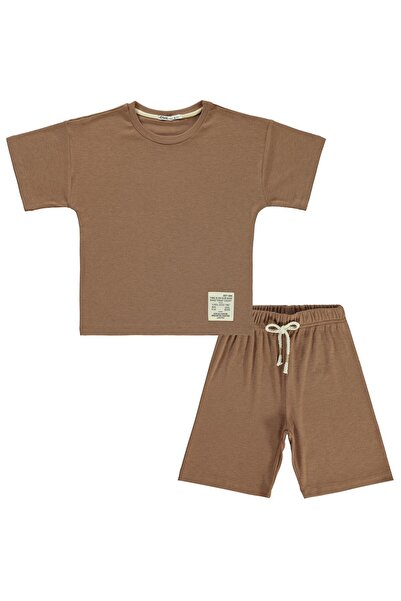 Civil Boys طقم مكون من شورتات مزينة بالدانتيل للأعمار من 6 إلى 9 سنوات - بني