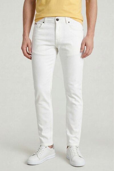 SMILE Claptone Men's Custom Fit White Chino Trousers