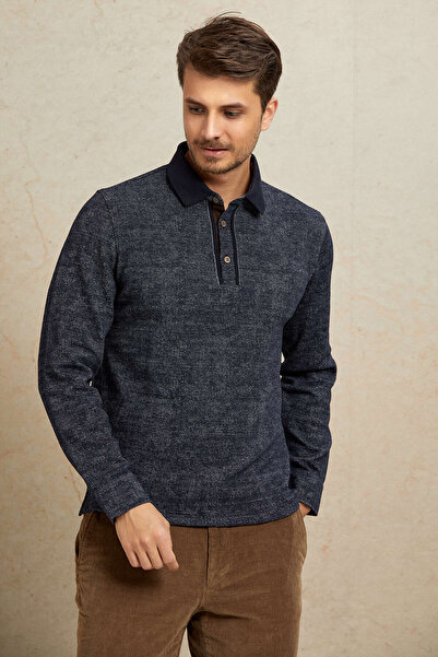 SMILE Esoni-Pb Navy Blue Polo Sweatshirt