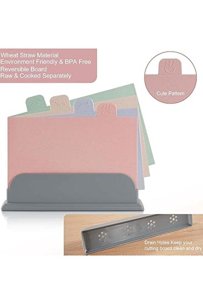 Arabest 4-Piece Color-Coded Cutting Board Set with Storage Case, Kitchen Food...
