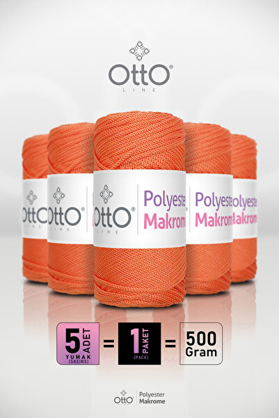 Otto Πολυεστερική Μακραμέ - Πορτοκαλί - Συσκευασία 5 τεμαχίων - 2mm/100gr/100...