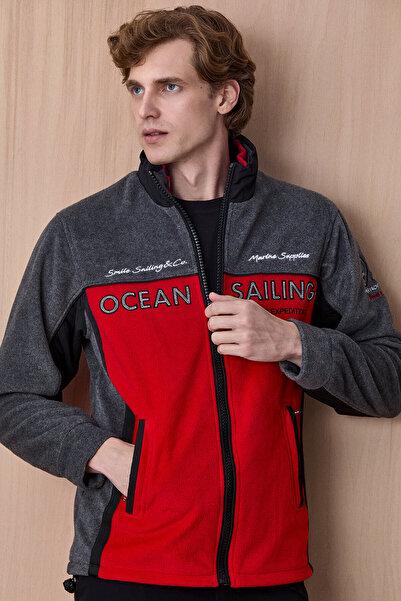 SMILE Oceano Anthracite - Red Sweatshirt