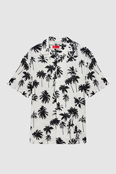 D'S Damat Ds Damat Relaxed Off-White μοτίβο με μοτίβο φοίνικα κοντομάνικο καλ...