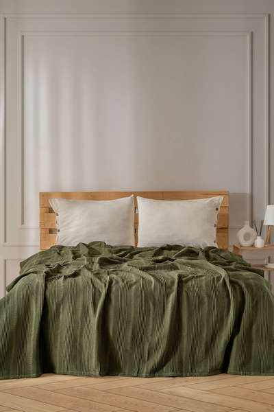 MYLASA HOME 100% Βαμβακερό Μονό Πικέ 160x220 εκ. - Φυσικό Κάλυμμα Κρεβατιού μ...