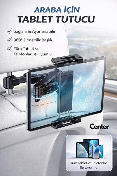 CENTER STORE Araç Içi Telefon Tutucu Araba Arka Koltuk Tablet Standı Uzayabil...