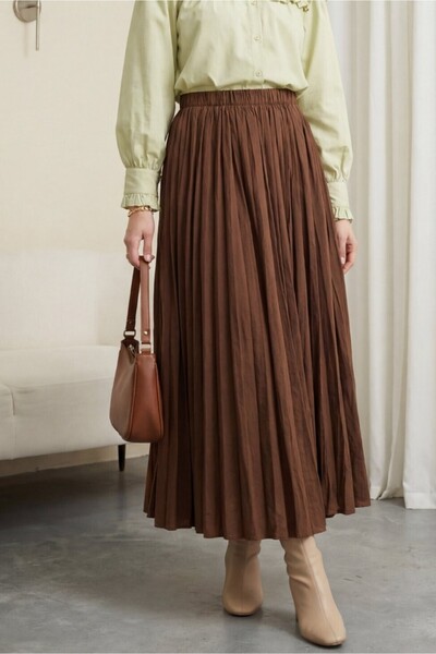 Modamorfo Elastic Waist Skirt - Brown