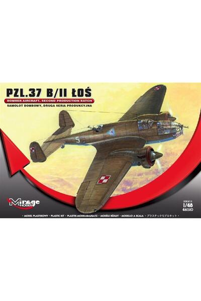Mirage نموذج طائرة قاذفة لوس بمقياس 1/48، طراز Pzl.37 B/II، مجموعة نموذج بلاس...