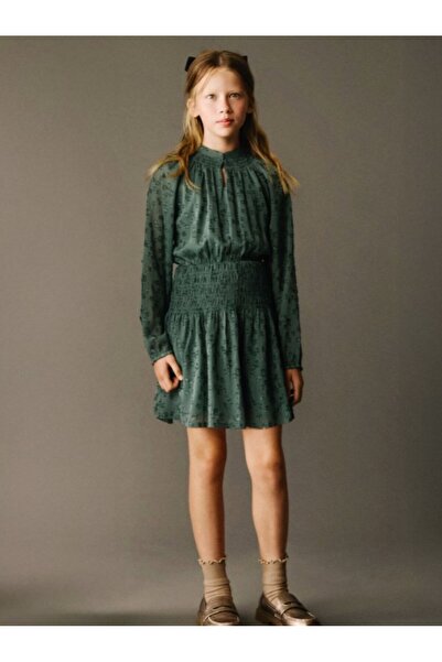 MAYORAL Φόρεμα σιφόν με σχέδιο για κορίτσια πετρελαιοπράσινο 7909