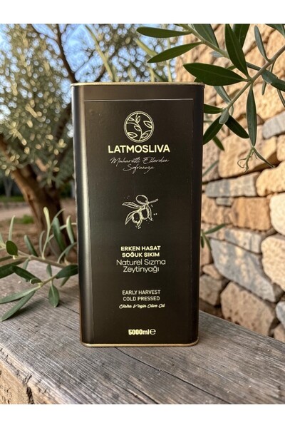 Latmosliva 5 lt Pestisitsiz Erken Hasat Soğuk Sıkım Naturel Sızma Zeytinyağı