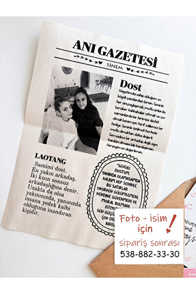 Pankart Evi DOST SET - Arkadaş Kız Kardeş Kanka Hediye - Laotang - Anı Gazetesi