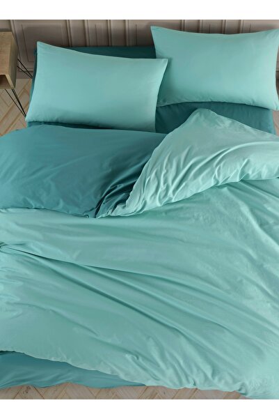NazeninHome Ranforce 100% Βαμβάκι Μονό Σετ παπλωματοθήκης Μονόχρωμο Μέντα - Τ...