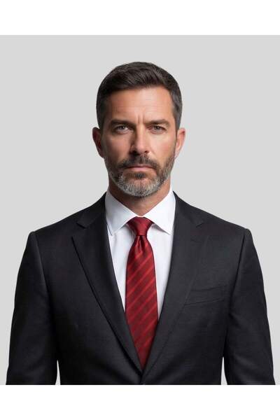 1001 Kravat Red Pinstripe Tie - 8 cm Wide