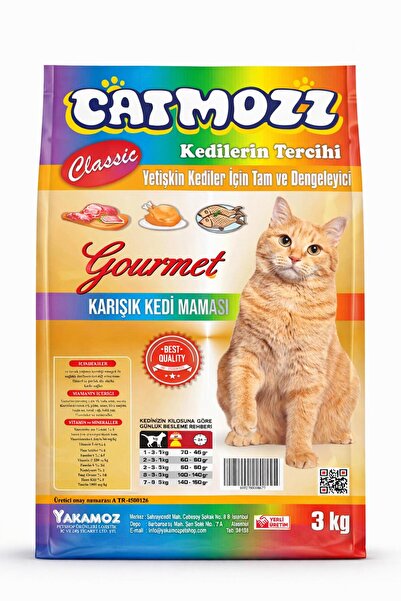 CatMozz Classic Mıx Gourmet Karışık Yetişkin Kedi Maması 3 Kg