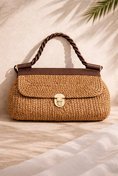 MaVaux Valerie Extra Light Soft Rope and Genuine Leather Detailed Straw Women...