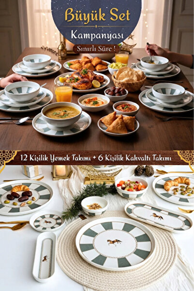 KÜTAHYA HOME ROMEO 70 Prç Porselen Yemek ve Kahvaltı Seti - 12 Kişilik 70 Parça