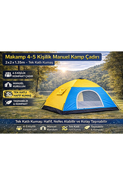 MAKAMP 4-5 Kişilik Kamp Çadırı Manuel Kurulum