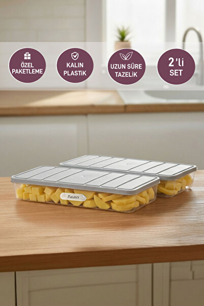 SELKA HOME 2 Pieces 1 Liter Nora Organizer Refrigerator Freezer Organizer Sto...