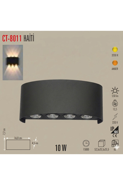 Cata CT 8011 Haiti 10W Led Aplik Günışığı Dış Mekan