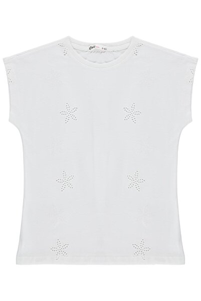 Civil Girls Μπλουζάκι με σχέδιο αστεριών για παιδιά 6-9 ετών - Εκρού