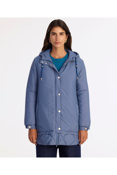 Yargıcı Geniş Kapüşonlu Yaka Uzun Kol Pardösü