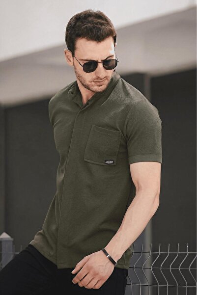 Oksit Ανδρικό πουκάμισο Dennie με μονή τσέπη και κρυφά κουμπιά, από ύφασμα βά...