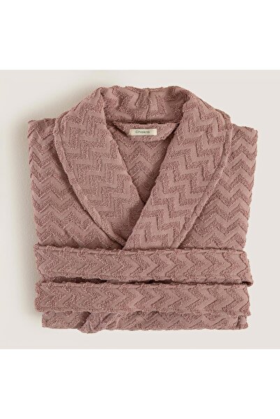 Chakra رداء حمام للجنسين من القطن بنسبة 100% بتصميم متعرج أرجواني