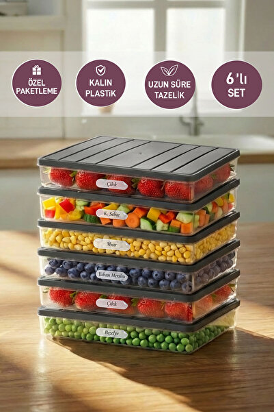 SELKA HOME 6 Adet 2,5 Lt. Nora Organizer Buzdolabı Buzluk Düzenleyici Saklama...