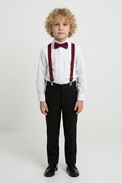 Mnk Baby&Kids Αγορικό κοστούμι με λευκό πουκάμισο M00787 ΜΠΟΡΔΟ